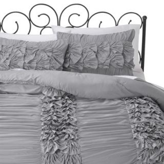 Xhilaration Textured Comforter Set   Gray (Full/Queen)