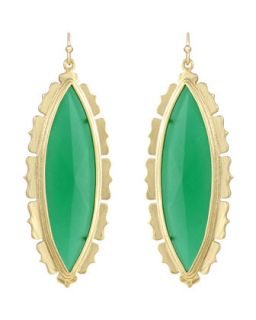 Joelle Translucent Glass Earrings, Green