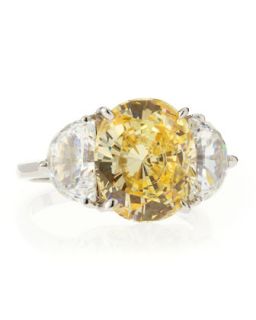 Oval Canary Cubic Zirconia Ring