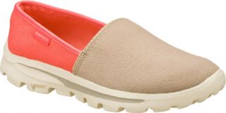 Womens Skechers Go Walk Move Reach   Natural/Pink Slip on Shoes