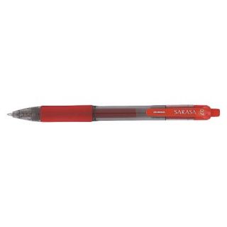 Zebra Sarasa Retractable Gel Pen, Medium   Red Ink (12 Per Set)