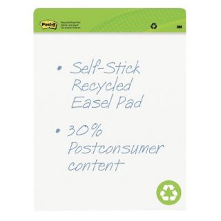 Post it Recycled Self Stick Easel Pads   White (30 Sheets Per Pad