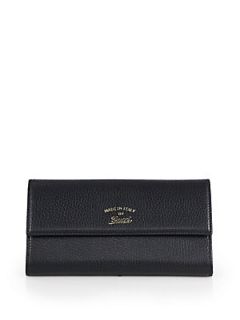 Gucci Swing Leather Continental Wallet   Black