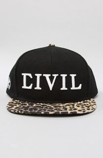 Civil The Civil Leopard Snapback in Black