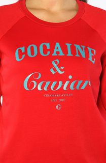 Crooks and Castles The Cocaine Caviar Crewneck Sweatshirt in Red