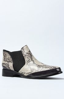 Pour La Victoire Boot Shoe Marble Python Skin LeatherBlack