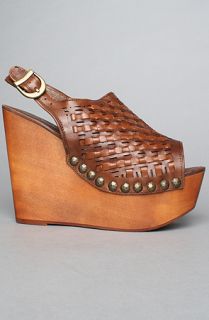 Jeffrey Campbell The Snick Woven Shoe in Brown and Tan