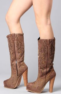 Jeffrey Campbell Boots Suede Cowboy in Beige