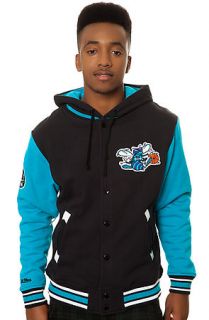 Mitchell & Ness Jacket Charlotte Hornets 2nd Quarter Fleece in Black and Teal
