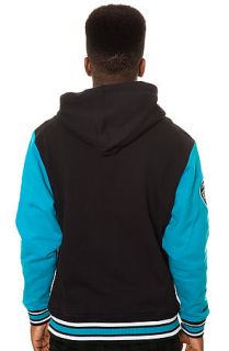 Mitchell & Ness Jacket Charlotte Hornets 2nd Quarter Fleece in Black and Teal