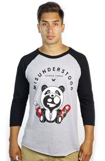 Entree LS MISUNDERSTOOD PANDA Gray Baseball Tee