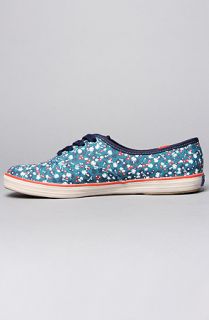 Keds The Champion Floral Sneaker in Ocean Blue