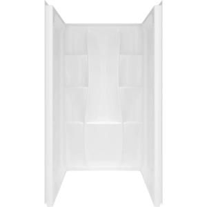 Delta Classic 400 36 in. x 36 in. x 74 in. Three Piece Direct to Stud Shower Surround in White 40064