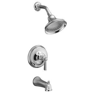 KOHLER Bancroft Rite Temp Pressure Balance Tub/Shower Faucet Trim with Diverter Spout in Polished Chrome (Valve not included) K T10581 4 CP