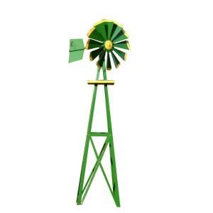 Small Green and Yellow Powder Coated Backyard Windmill BYW0128
