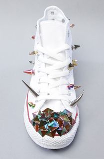 Gasoline Glamour The All Over Studded High Top in White and RainbowExclusive