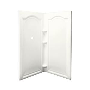 KOHLER Devonshire 40 1/4 in. x 73 7/8 in. Two Piece Direct to Stud Shower Wall in White K 1018 0