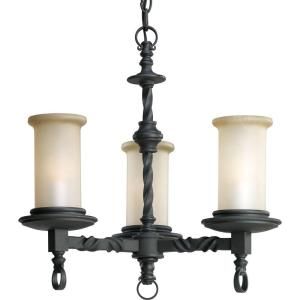 Thomasville Lighting Santiago Collection 3 Light Forged Black Chandelier P4586 80