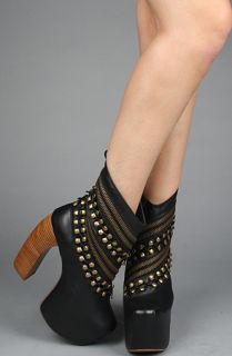 Jeffrey Campbell The Mayor Shoe in Black and Gold