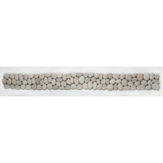 Solistone River Rock Brookstone 4 in. x 39 in. Natural Stone Pebble Border Mosaic Floor and Wall Tile (9.74 sq. ft./case) 6001b1
