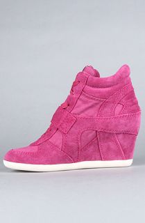 Ash Shoes The Bowie Sneaker in Fuxia Suede and Washed Canvas