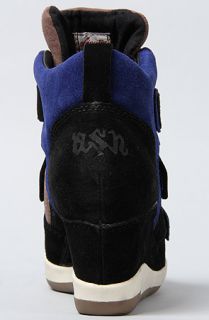 Ash Shoes The Alex Sneaker in Black Stone Cobalt Suede