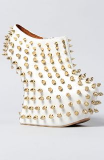 Jeffrey Campbell The Shadow Stud Shoe in White and Gold Stud