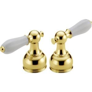 Delta Traditional Lever Handles in Polished Brass for 2 Handle Faucets (2 Pack) H212PB
