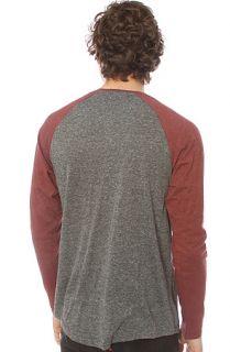 All Day The Baseball Henley in Black Speckle Burgundy Heather