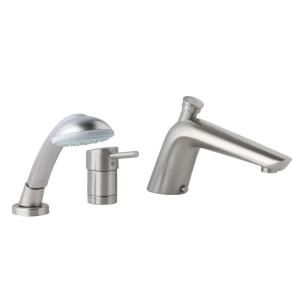 GROHE Essence 1 Handle 3 Hole Roman Tub Filler with Hand shower in Brushed Nickel (Valve not included) 32232EN0