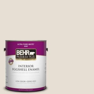BEHR Premium Plus 1 gal. #1873 Off White Eggshell Enamel Interior Paint 205001