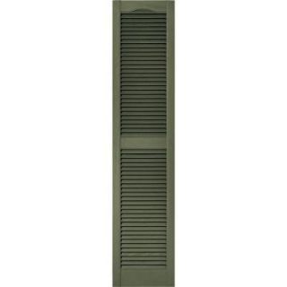 Builders Edge 15 in. x 67 in. Louvered Shutters Pair in #282 Colonial Green 010140067282