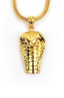 The Gold Gods 18k Gold Cobra Snake Head Pendant