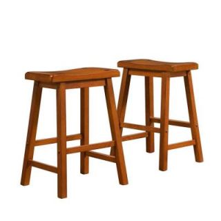 Home Decorators Collection 24 in. H Oak Saddleback Stool (Set of 2)   DISCONTINUED 405302A 24[2PC]