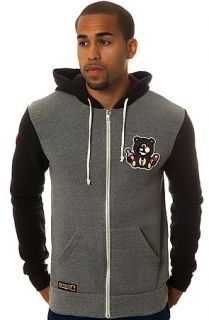 Entree Hoody Classic Teddy Organic Zip Up in Heather Grey and Black