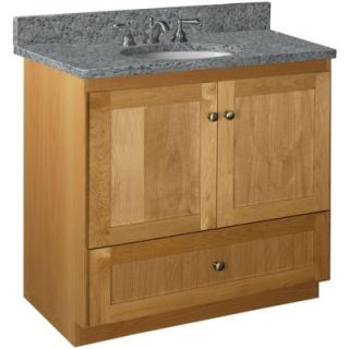 Simplicity by Strasser Shaker 36 in. W x 21 in. D x 34.5 in. H Door Style Vanity Cabinet Only in Natural Alder 01.141.2