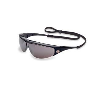 Harley Davidson HD400 Series Safety Glasses with Silver Mirror Tint Hardcoat Lens and Black Frame HD402