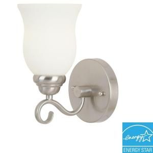 LiteChoice Portland Collection 1 Light Brushed Nickel Wall Sconce HBF1210P 35