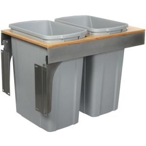Knape & Vogt 17.5 in. x 15 in. x 23.19 in. In Cabinet Pull Out Soft Close Trash Can TSC15 2 35PT