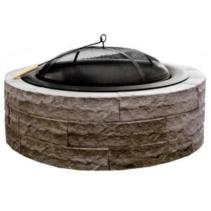 Featherlight Landscape Products Earth Brown Lightweight Concrete Fire Pit Kit FPKIT
