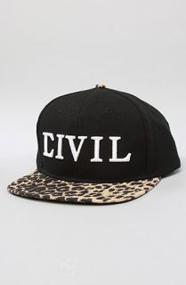 Civil The Civil Leopard Snapback in Black