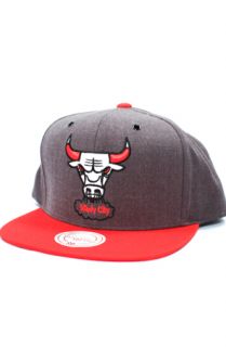 123SNAPBACKS Chicago Bulls TwoTone White Logo Snapback HatGrayRed