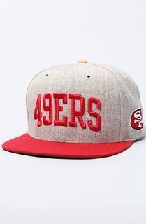 Mitchell & Ness The San Francisco 49ers Basic Arch Snapback Hat in Gray Red