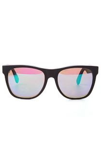 The Super Sunglasses Basic Wayfarer Sunglasses in Black & Rainbow Lens