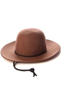 Brixton Hat Tiller in Pecan Felt With Leather Strap Brown