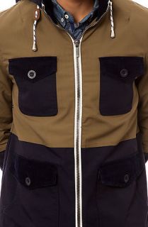 D Struct The Pine Block Color Fisherman Jacket in Navy and Khaki