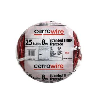 Cerrowire 25 ft. 8 Gauge Stranded THHN Wire   Red 112 4003A