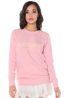 Crooks and Castles Crewneck No Love in Pale Pink
