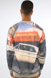 Guns Germs & Steal The All Over Sublimation Print Crewneck Sweatshirt in Red Blue Impala