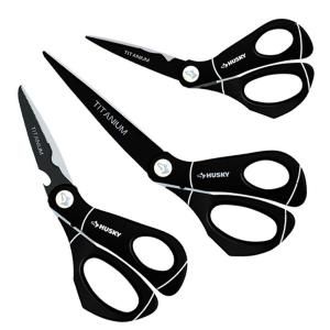 Husky 3 Piece Black Titanium Standable Scissors Set DISCONTINUED TSE1763